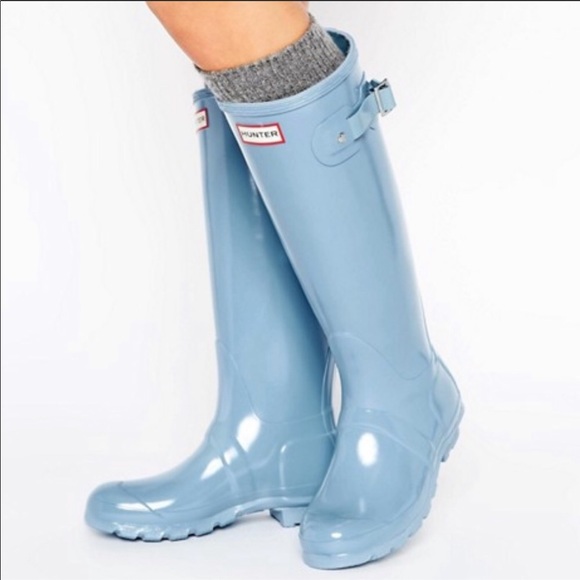 pale blue hunter boots